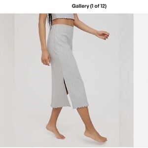 Aerie Gray Offline Midi Skirt (OG Groove)